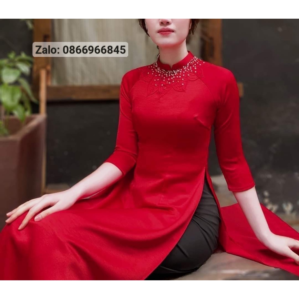 Mẫu áo dài mới nhất kết ngọc mới nhất - Áo Dài Đan Linh