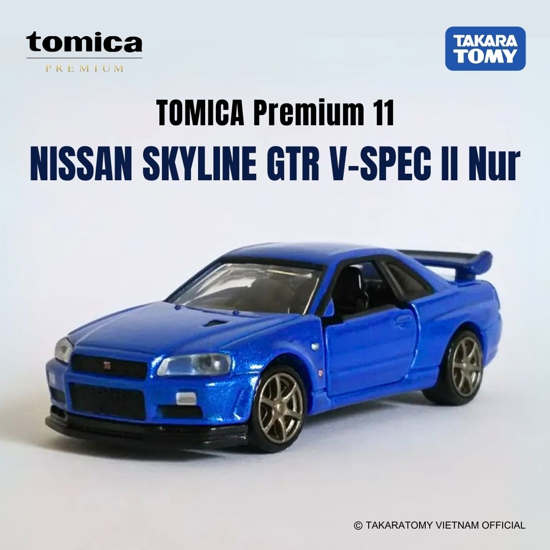 Xe mô hình Tomica Premium 11 NISSAN SKYLINE GTR V-SPEC 2 Nur Fullbox chính hãng TakaraTomy