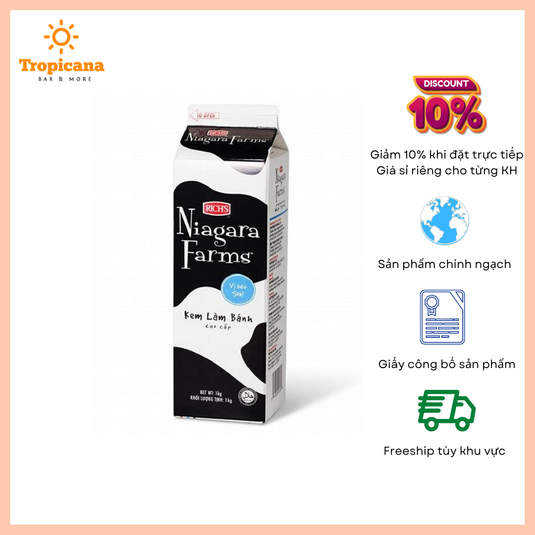 Kem topping niagara farm - hộp 907g