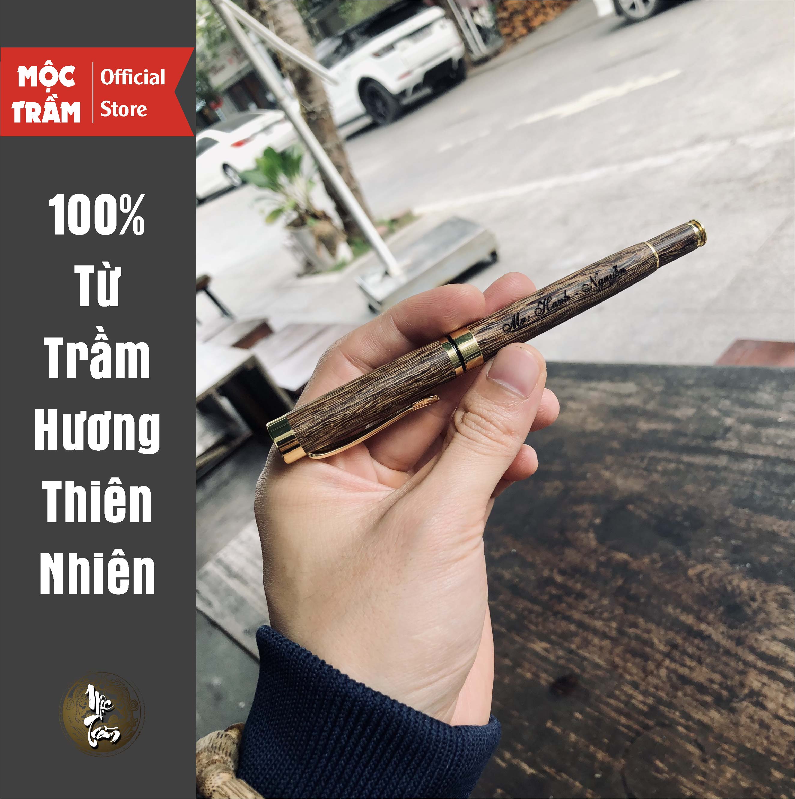 Bút ký quà tặng cao cấp từ trầm hương sánh chìm - thơm ngọt dịu nhẹ