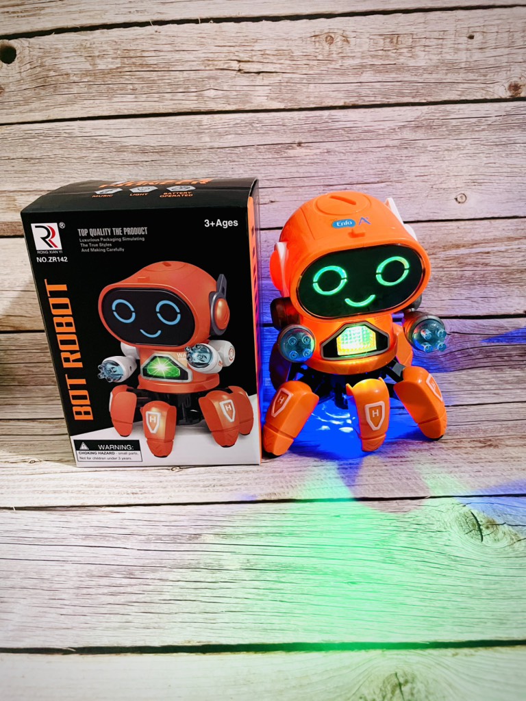 Đồ chơi Robot vui nhộn vừa xoay + có đèn + phát nhạc cho bé Hkm Enfa