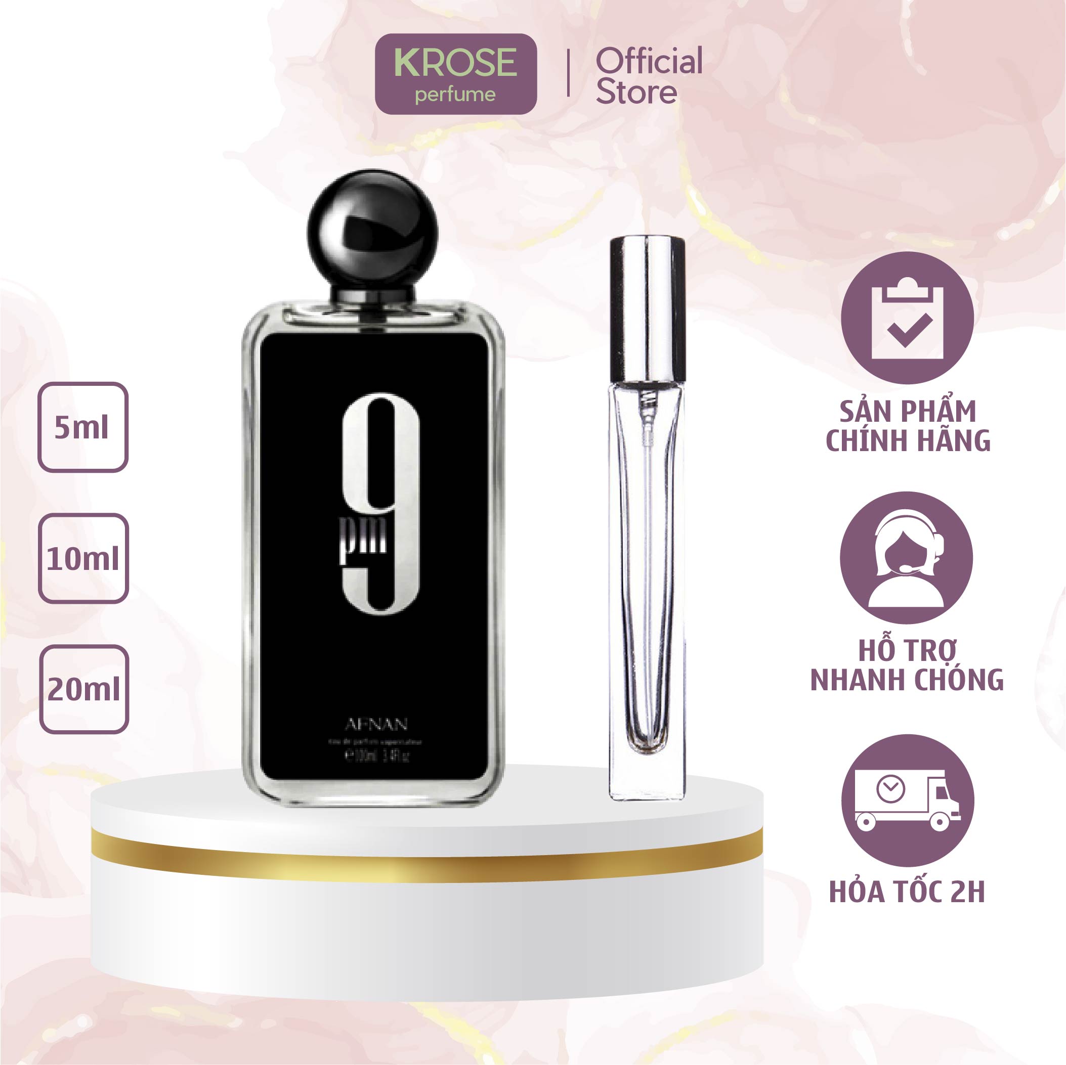 Nước hoa nam afnan 9pm edp nam tính, quyến rũ, chiết 5ml,10ml,20ml