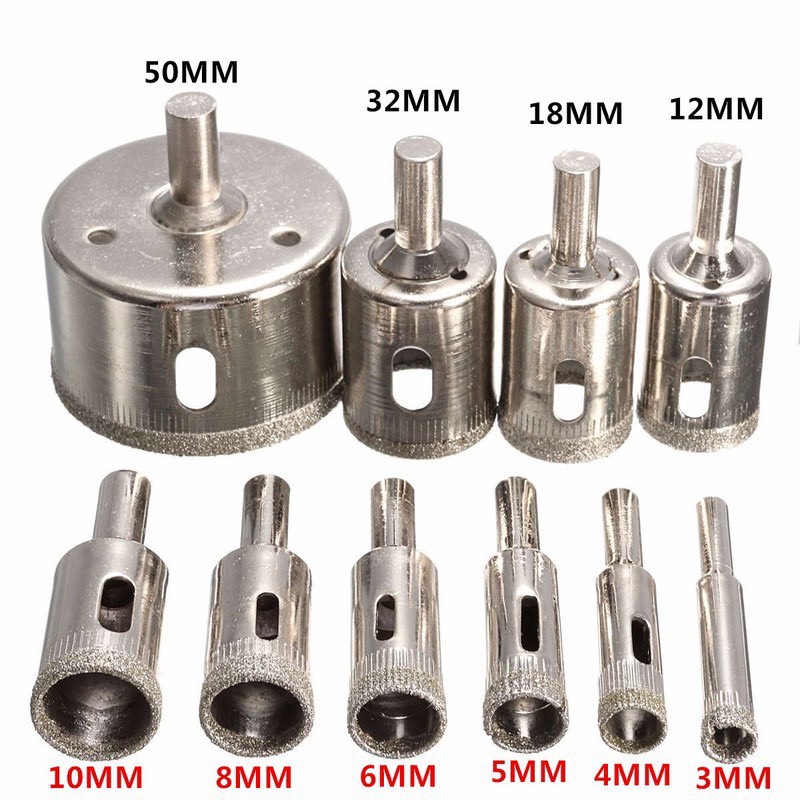Mũi khoan kính ,gạch, đá phi 6mm đến 34mm