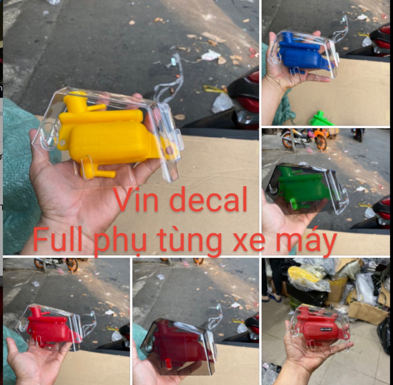 Combo Nắp bình nước trong suốt và bình nước màu cho Airblade Click Vario có chọn màu