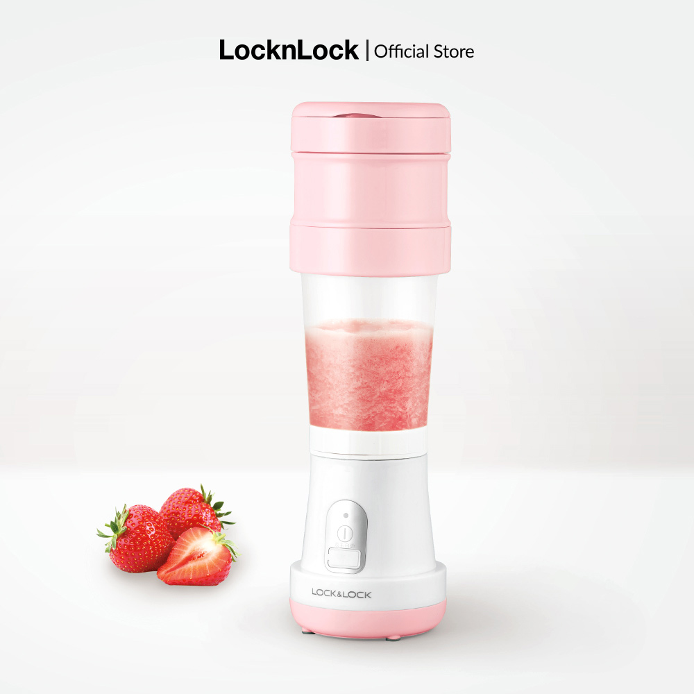 [Duy nhất 23.8 - Mua ngay] EJM221 -Máy xay sinh tố USB Lock&Lock (Hồng/Mint) 500ml 70W- Có thể gấp gọn, Dung lượng pin 200mAH - Hàng chính hãng BH 2 năm