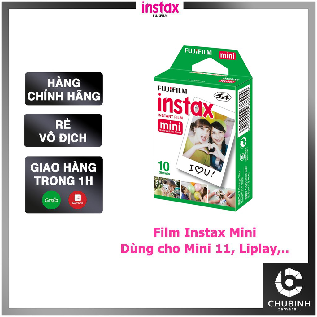 Film Instax Mini 10 Tấm | Chính Hãng (Sử dụng cho Máy ảnh Chụp lấy ngay Mini 8, Mini 9, Mini 11, Mini Liplay, Mini Link, Mini 90,...))