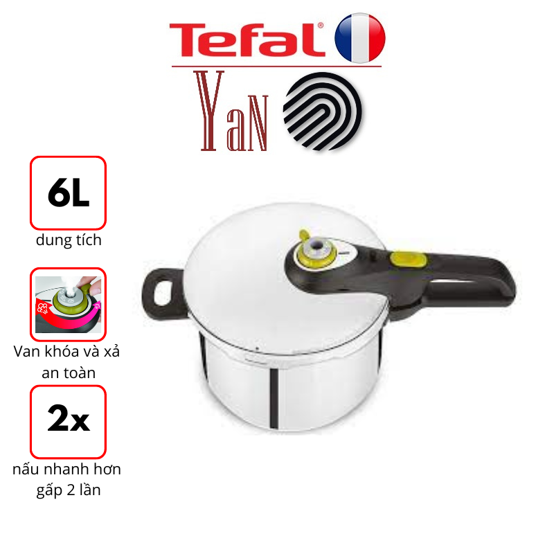 Nồi áp suất cơ inox Tefal Secure 5 Neo 6L P2530737 - Hàng chính hãng