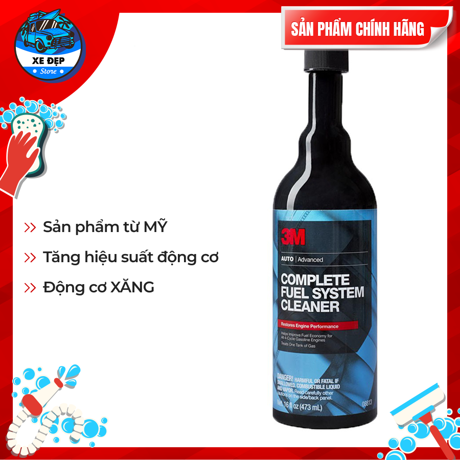 [GIÁ TỐT] Dung dịch phụ gia XĂNG 3M 08813 tăng công suất động cơ, vệ sinh kim phun, cặn xăng trong đường ống nhiên liệu