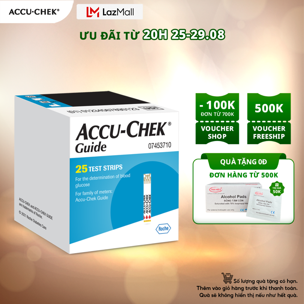 Hộp 25 que thử đường huyết accu-chek® guide