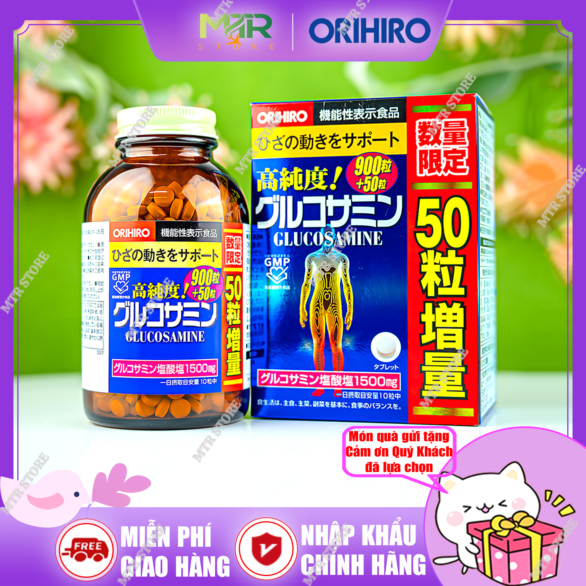 Viên uống bổ xương khớp orihiro glucosamine 1500mg 950 viên của nhật bản - glucosamine nhật bản, glucosamine orihiro, xương khớp nhật