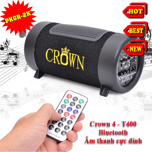 Loa crown 4, nghe nhạc thẻ nhớ, usb, bluetooth, có thể dùng làm loa máy tính - T400