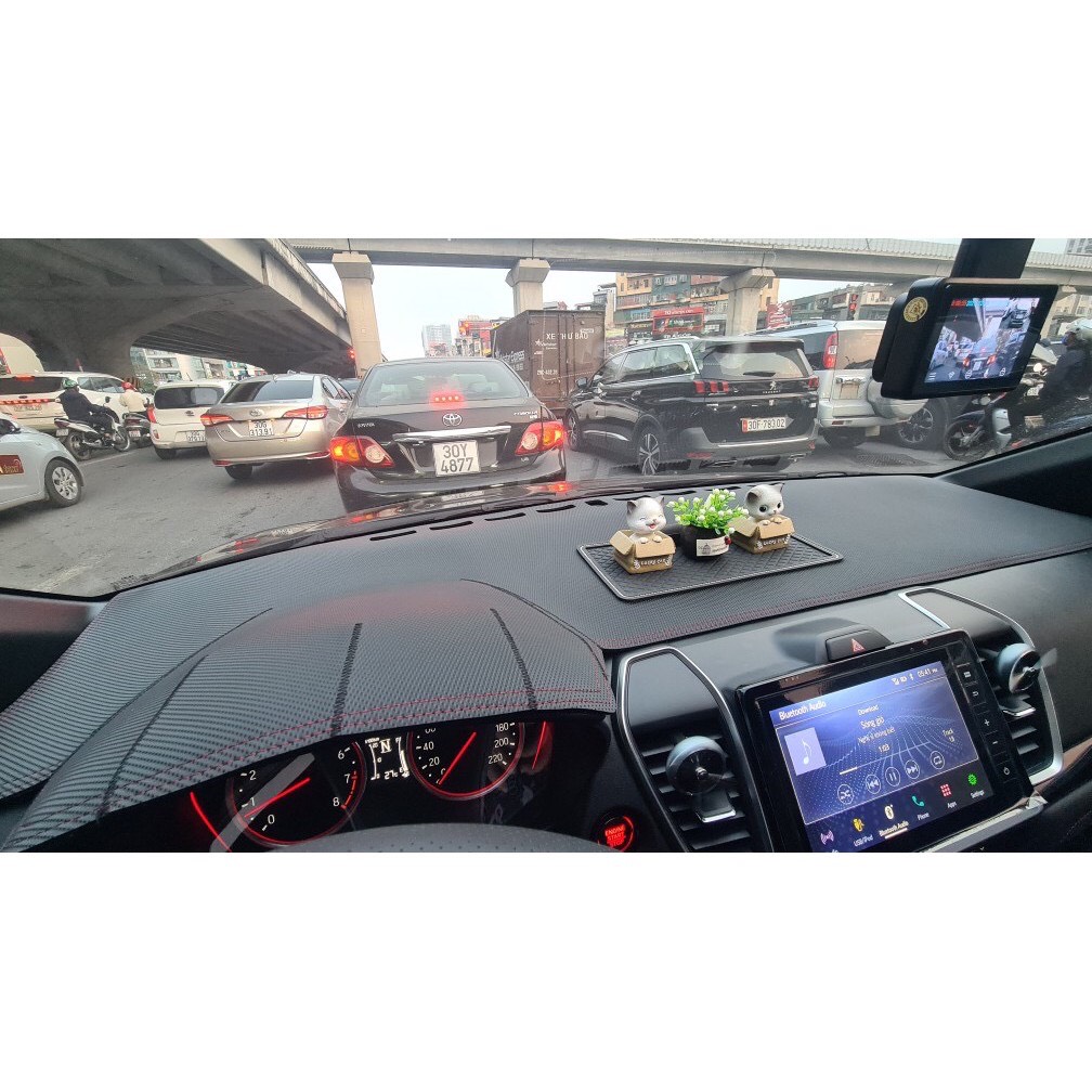 Thảm taplo da vân carbon cao cấp honda city 2021 - 2024