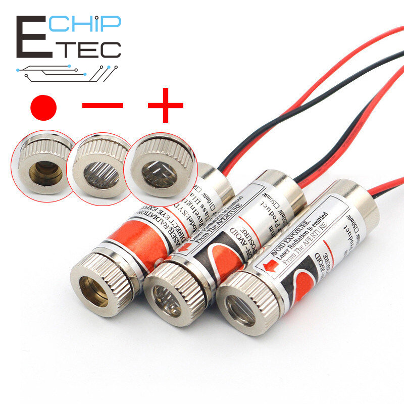 Chùm Tia Điều Chỉnh Được 650nm 5MW Đầu Mô-đun Laser Đỏ/Đường/Chữ Thập Ống Kính Thủy Tinh Có Thể Lấy Nét Công Nghiệp Loại 3-5V