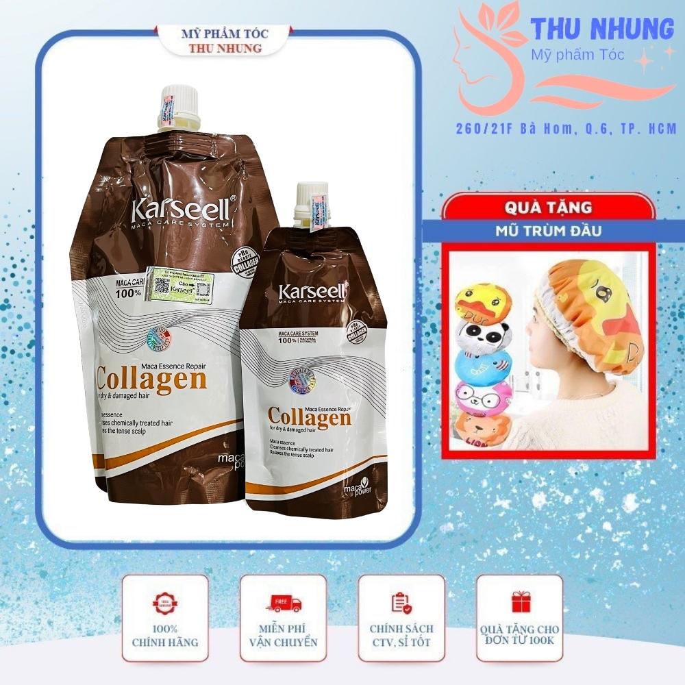 [+Tặng mũ trum]Dầu hấp ủ xả tóc Collagen Karseell Maca dạng túi 500ml