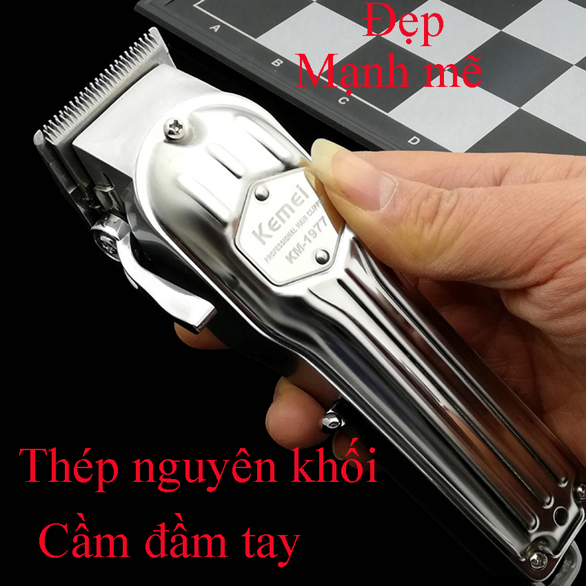 [Tặng Lược Tony Cao Cấp]Tông đơ cắt tóc chuyên nghiệp pin sạc Kemei Km- 1977