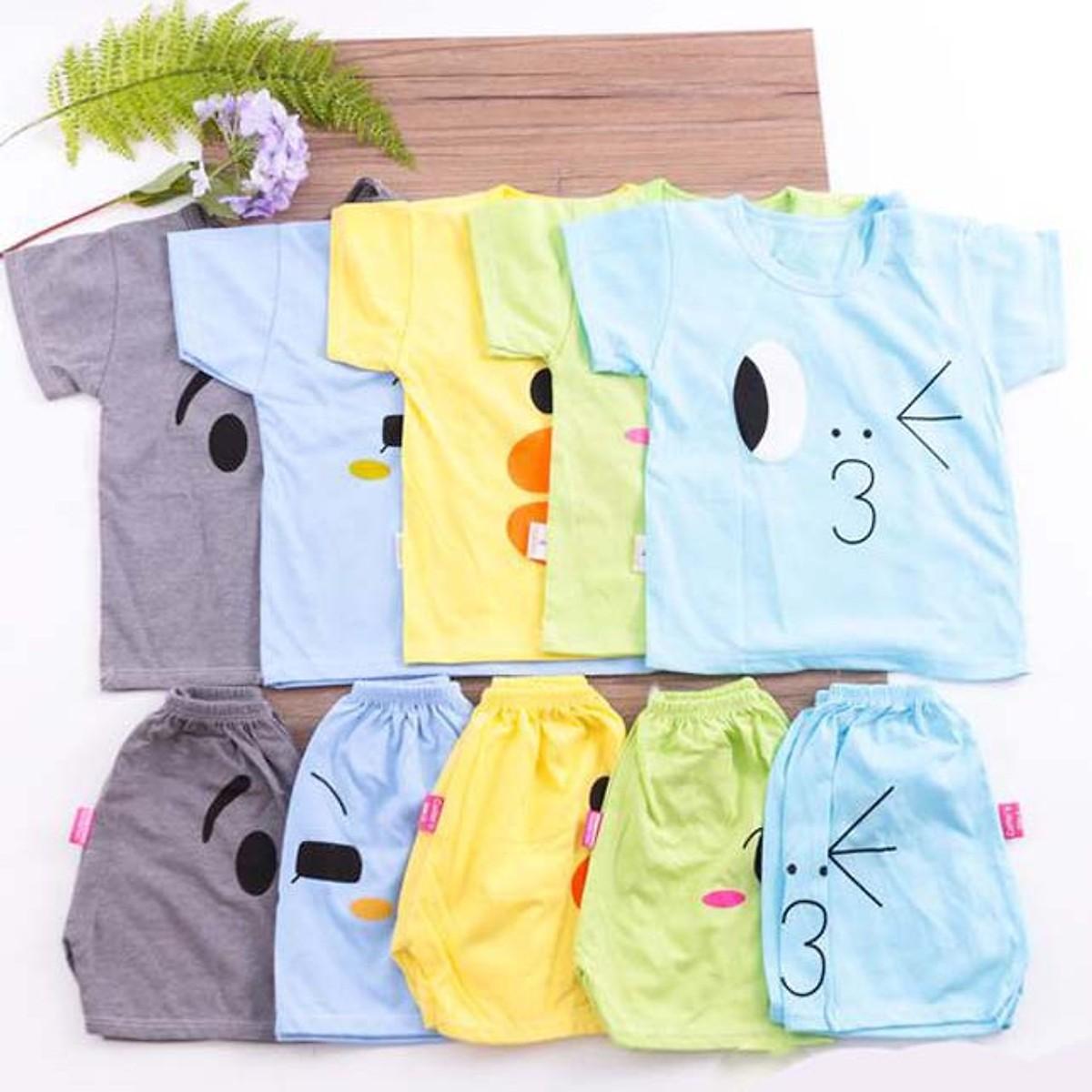 Combo 5 bộ quần áo cộc tay dành cho trẻ em  giao màu ngẫu nhiên