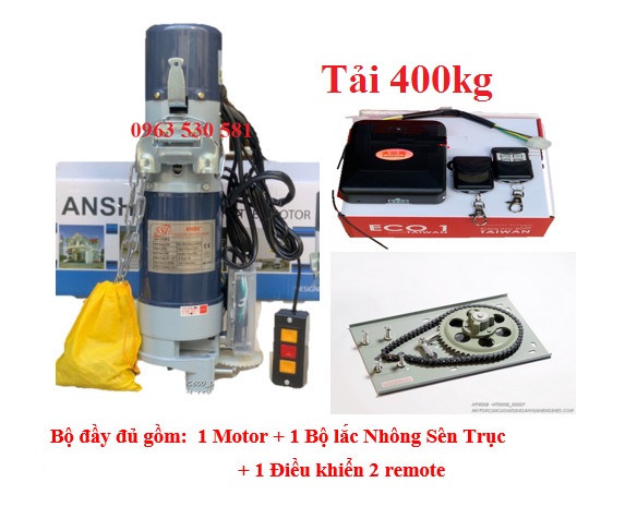 MOTOR CỬA CUỐN 400kg ANSH HÀN QUỐC dây đồng (đủ bô)