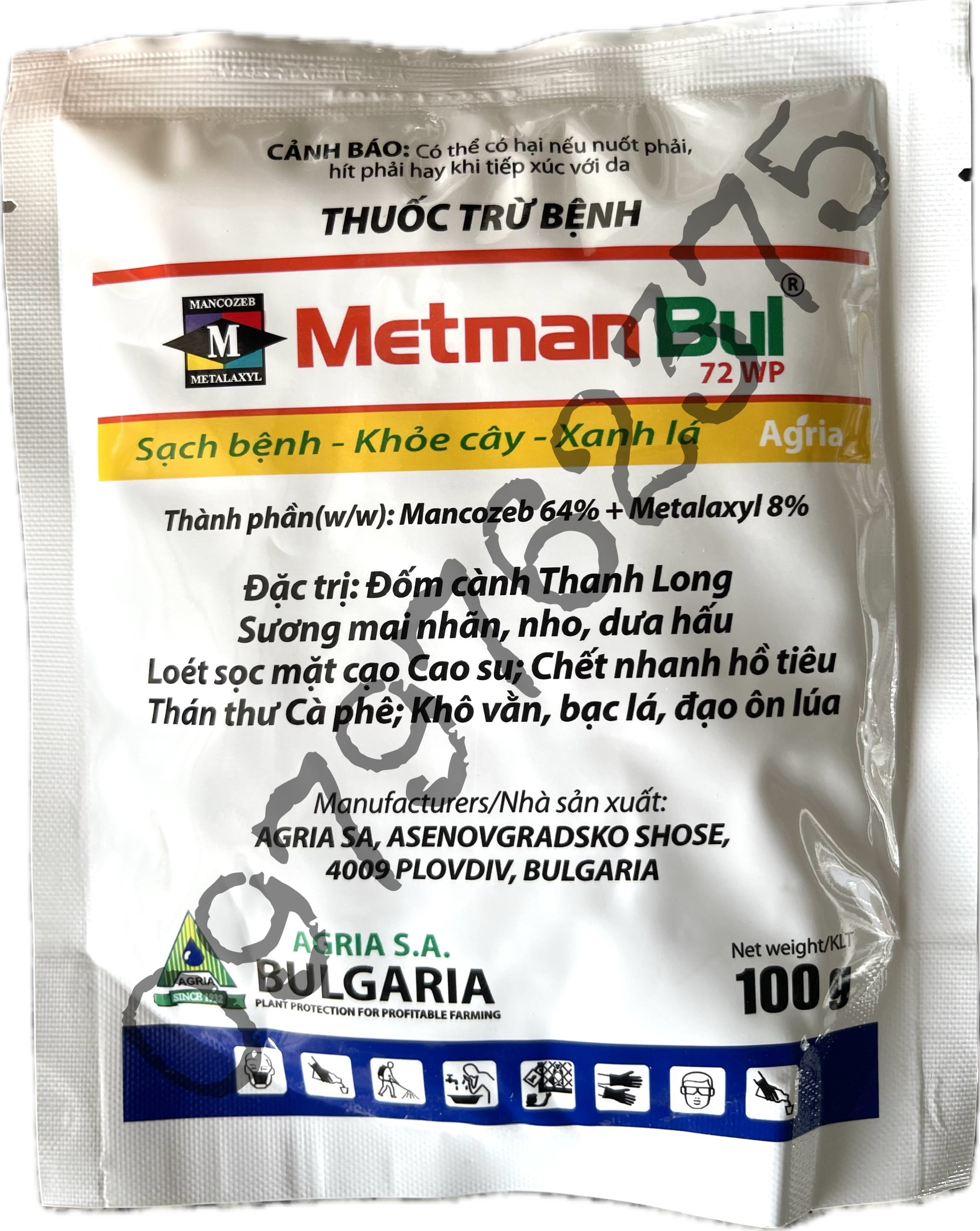 Thuốc Trừ Bệnh Cây Trồng - Metman Bul 72WP - Gói 100g