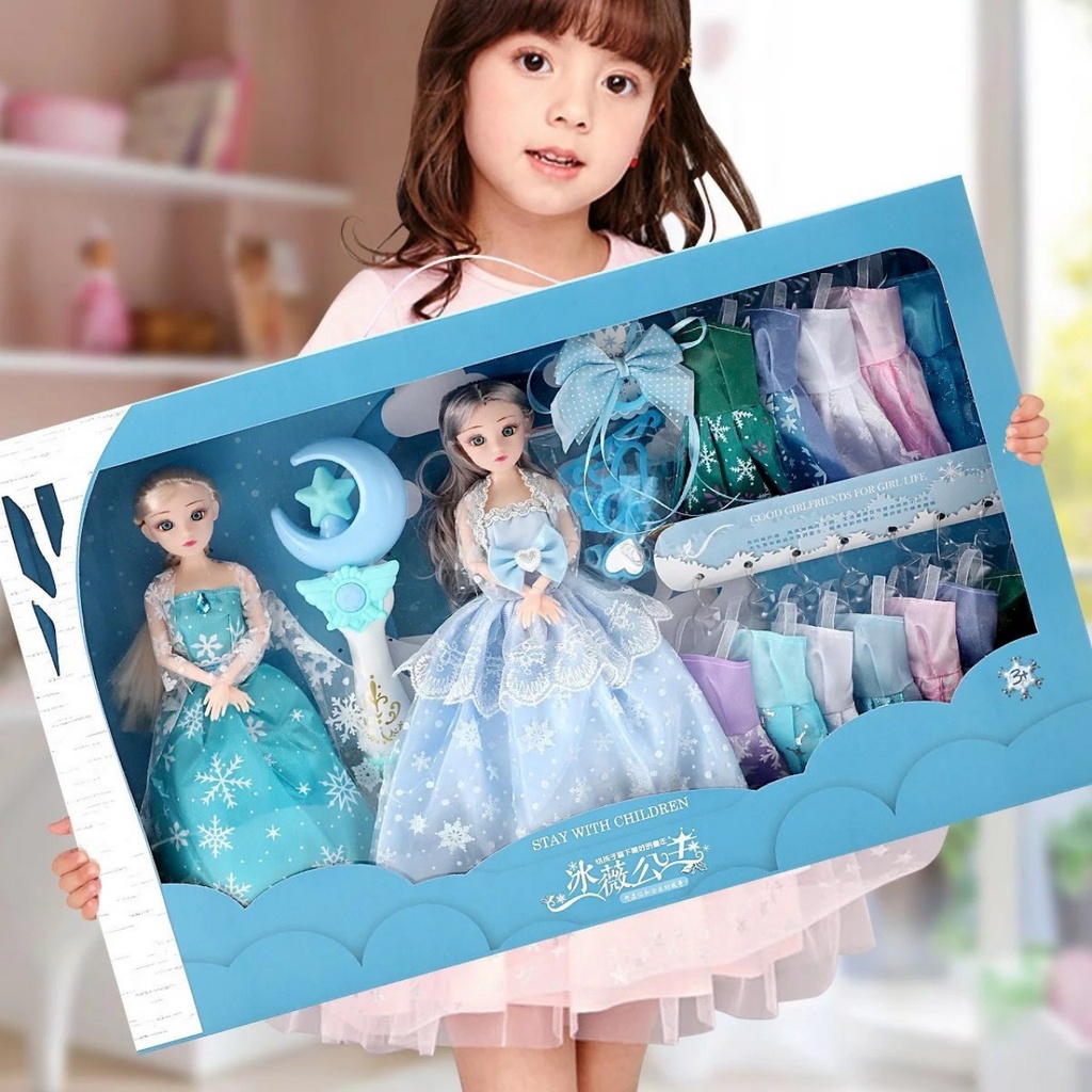 Hộp búp bê quà tặng,đồ chơi bé gái búp bê Barbi công chúa Elsa hộp quà tặng cho bé