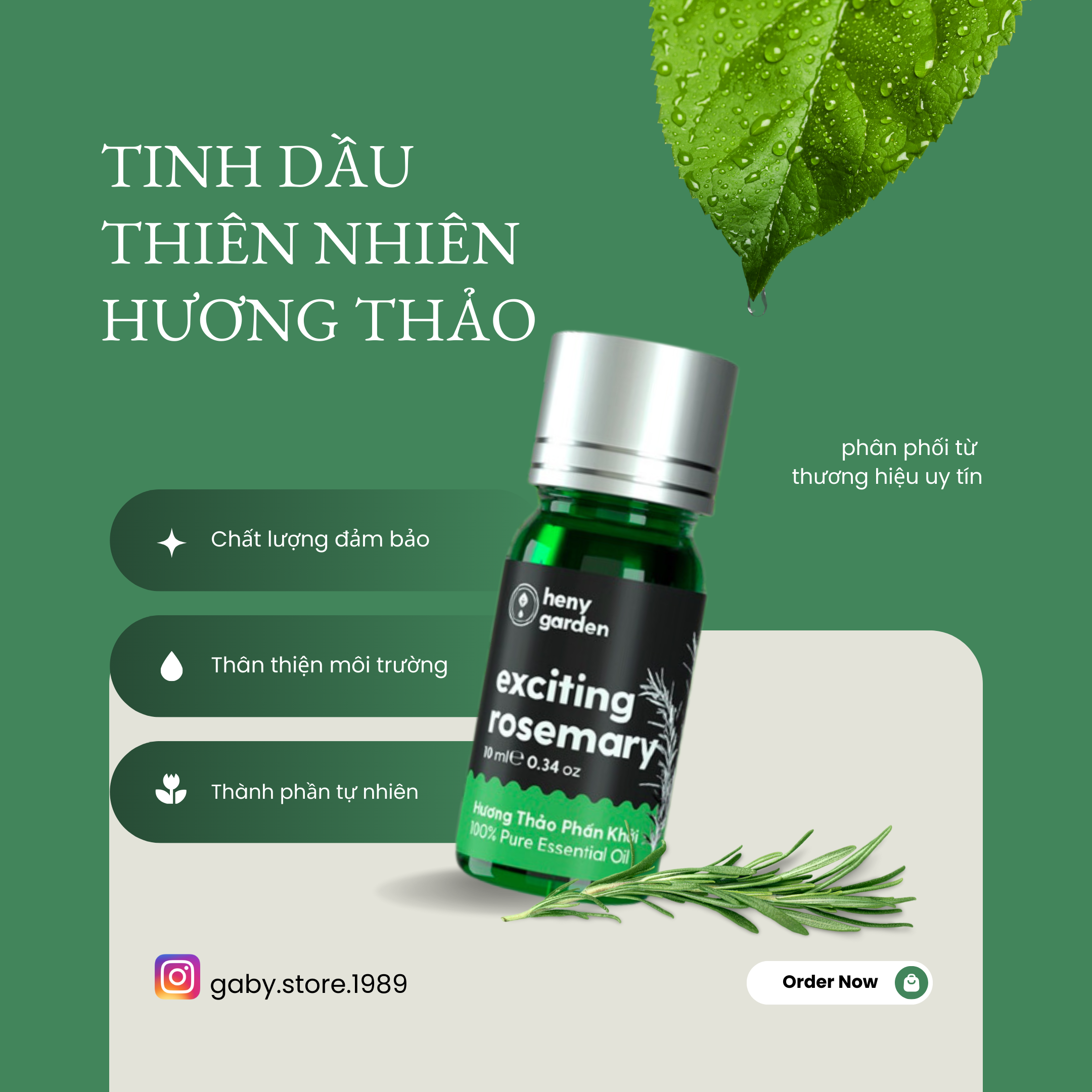 Tinh dầu Hương Thảo || Heny Garden Exciting Rosemary || Rosemary Essential Oil