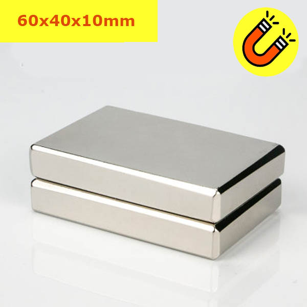 Nam châm đất hiếm 60x40x10mm từ tính mạnh N35