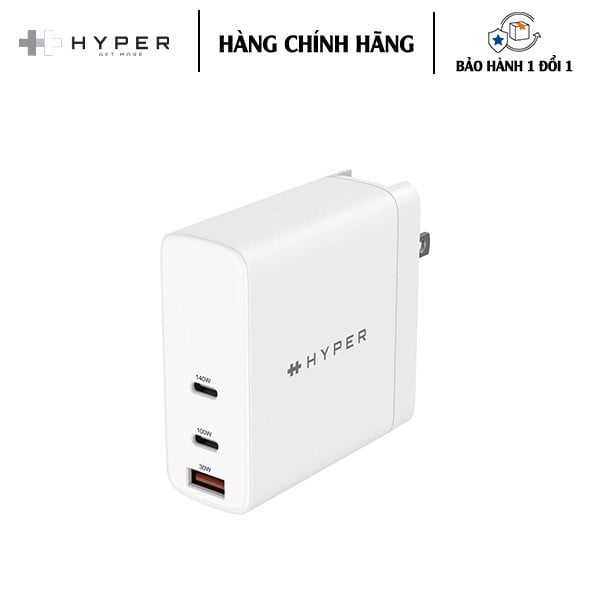 Bộ củ cáp sạc 140w hyperjuice gan pd 3.1/pps with 2m usb-c cable + adapter hjg140us