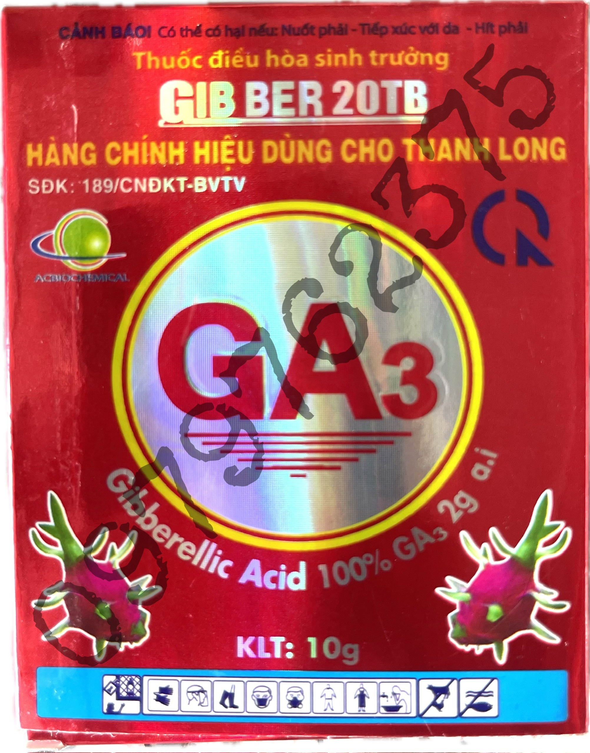 Thuốc kích thích sinh trưởng ga3 20tb - gibber20tb - viên sủi 10g - chuyên dùng cho cây thanh long