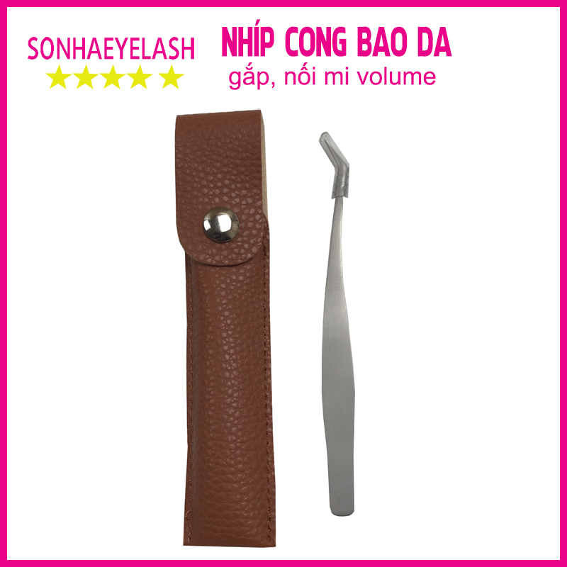 Nhíp cong 45 độ, nhíp cong bao da, nhíp volume