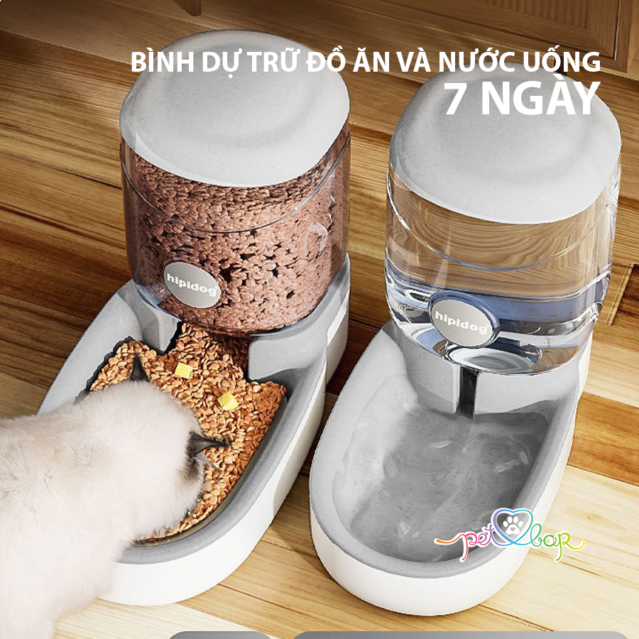 [Hoàn Tiền 10%] Bình uống nước tự động và bát ăn tự động cao cấp cho thú cưng – Bình dự trữ đồ ăn và nước uống cho chó mèo 3.8l