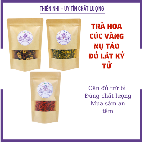 Combo trà hoa cúc nụ táo đỏ lát kỷ tử Thiên Nhi giúp ngủ ngon an thần giảm căng thẳng