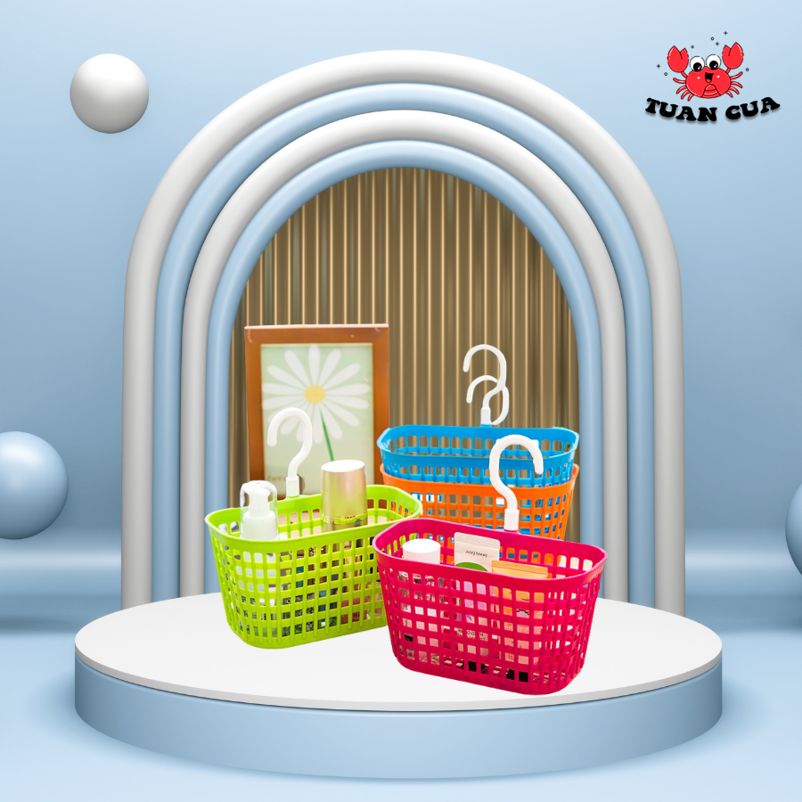 Giỏ nhựa Việt Nhật treo bồn rửa chén bát - Rổ nhựa có móc treo tiện lợi, giỏ treo tường, rổ treo bồn rửa chén, Tuancua