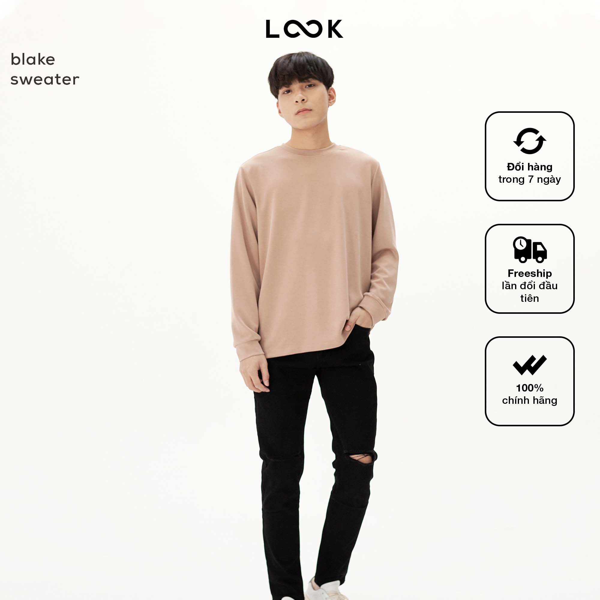 Áo nỉ dài tay look blake sweater