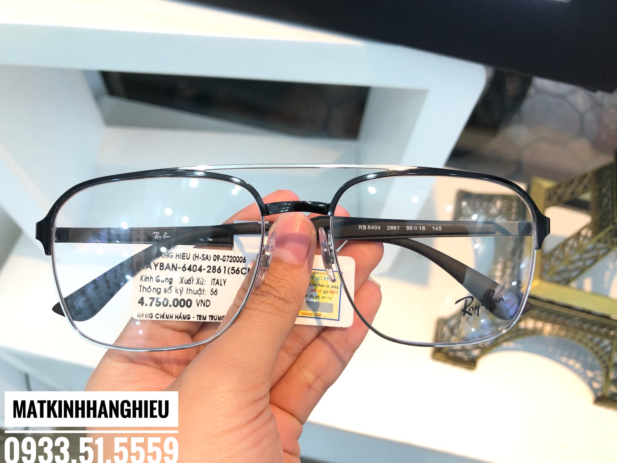Gọng kính cận thời trang chính hãng rayban rb6404