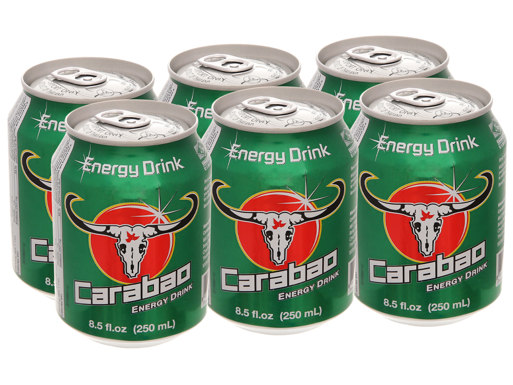 Lốc 6 lon Nước tăng lực Carabao Thái Lan 250ml