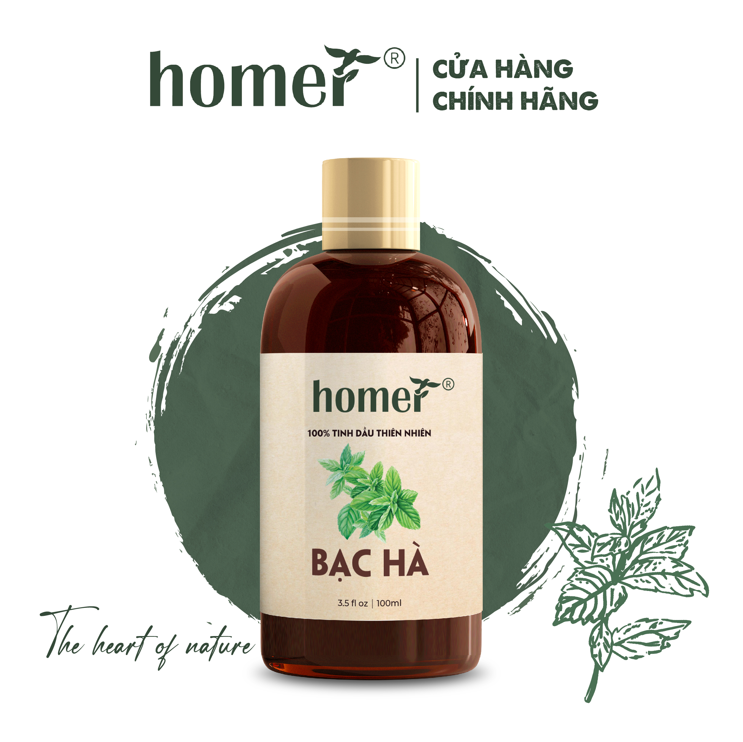 Tinh dầu Bạc Hà Ấn Homer giá dùng thử - Dung tích 20ml / 100ml/ 500ml/ 1000ml - Tinh dầu thơm phòng ngủ, đuổi muỗi, khử mùi - Tinh dầu Tràm/ Sả chanh/ Cam/ Oải hương/ Ngọc lan tây/ Trà trắng/ Quê