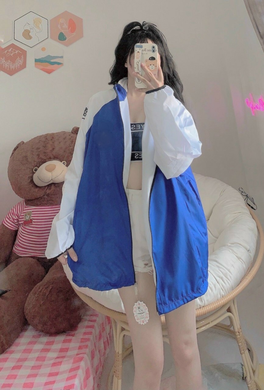 Áo khoác dù nữ unisex form rộng 2 lớp mẫu mới cực HOT