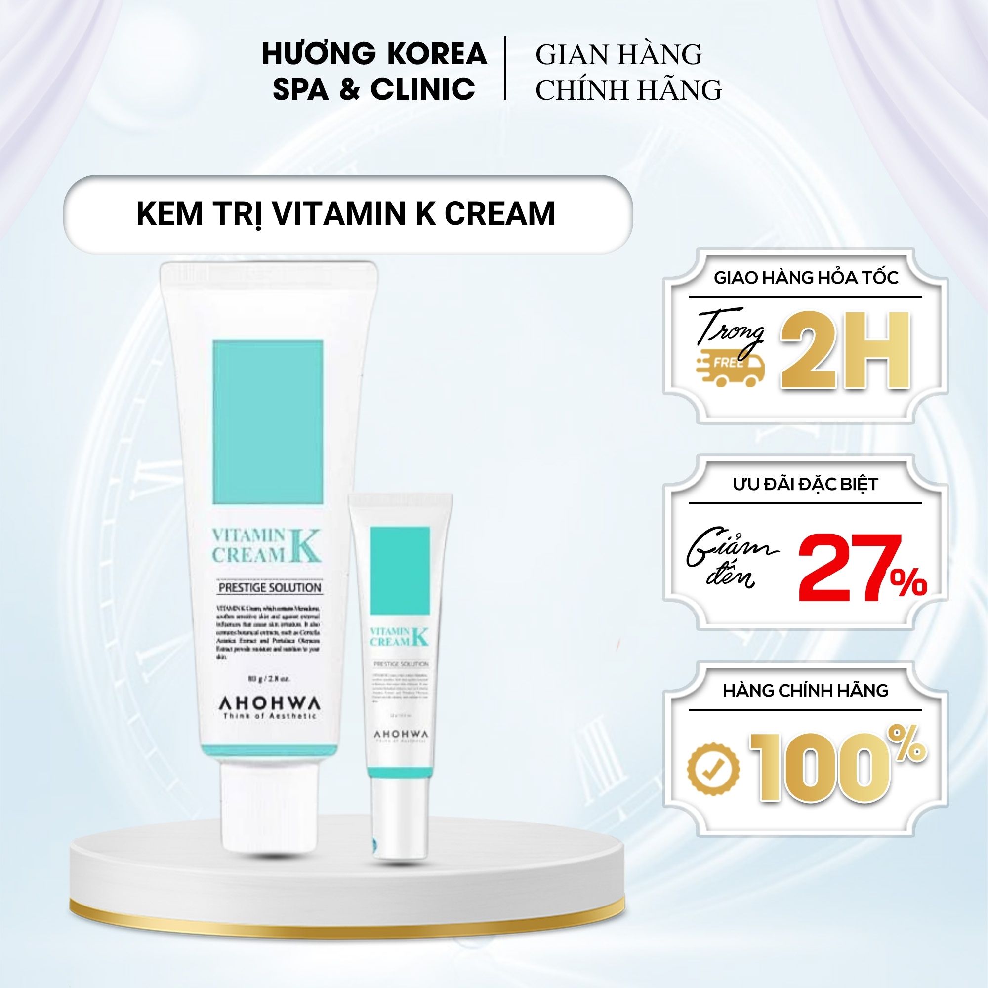   Kèm Quà  Kem Vitamin K Ahohwa – Dưỡng Phục Hồi Da Giảm Mỏng Đỏ Làm Dịu Da Sau Tổn Thương 