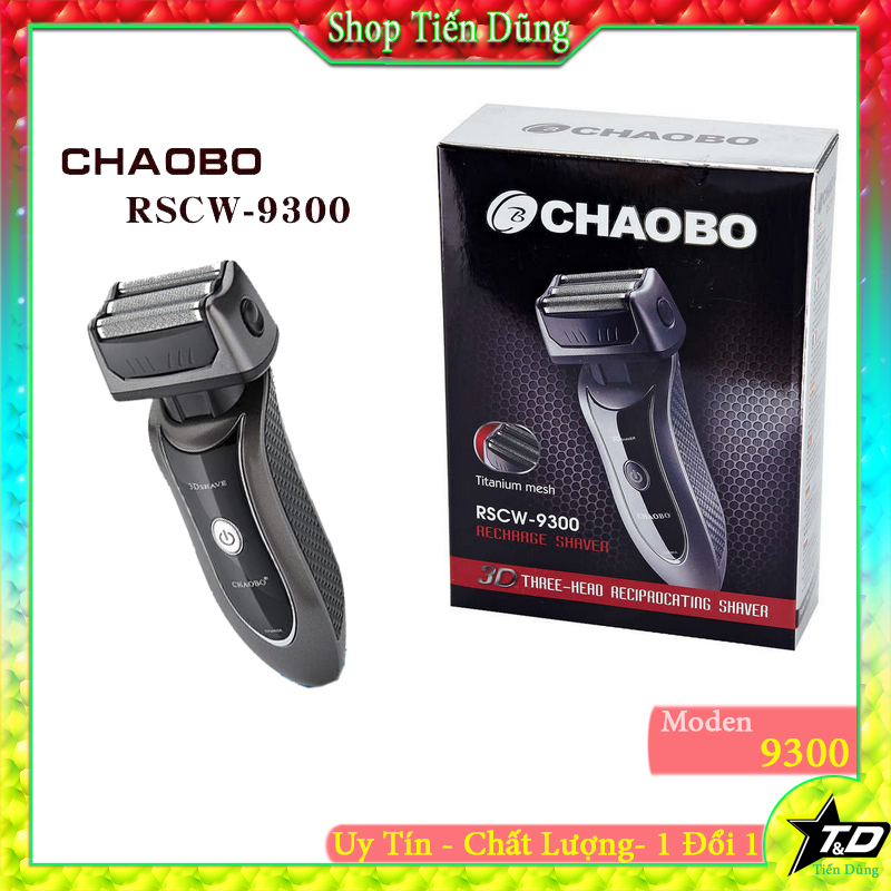 Máy cạo râu chính hãng giá tốt - cạo sắc bén, an toàn chaobo rscw 9300 3 lưỡi kép titanium cao cấp, máy cạo râu nhập khẩu - thương hiệu số 1 thế giới