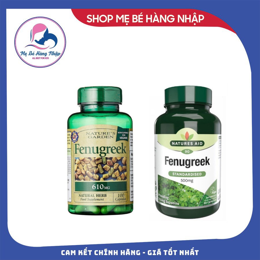 Viên uống lợi sữa cỏ cà ri Fenugreek Natures Aid 500mg và 610mg