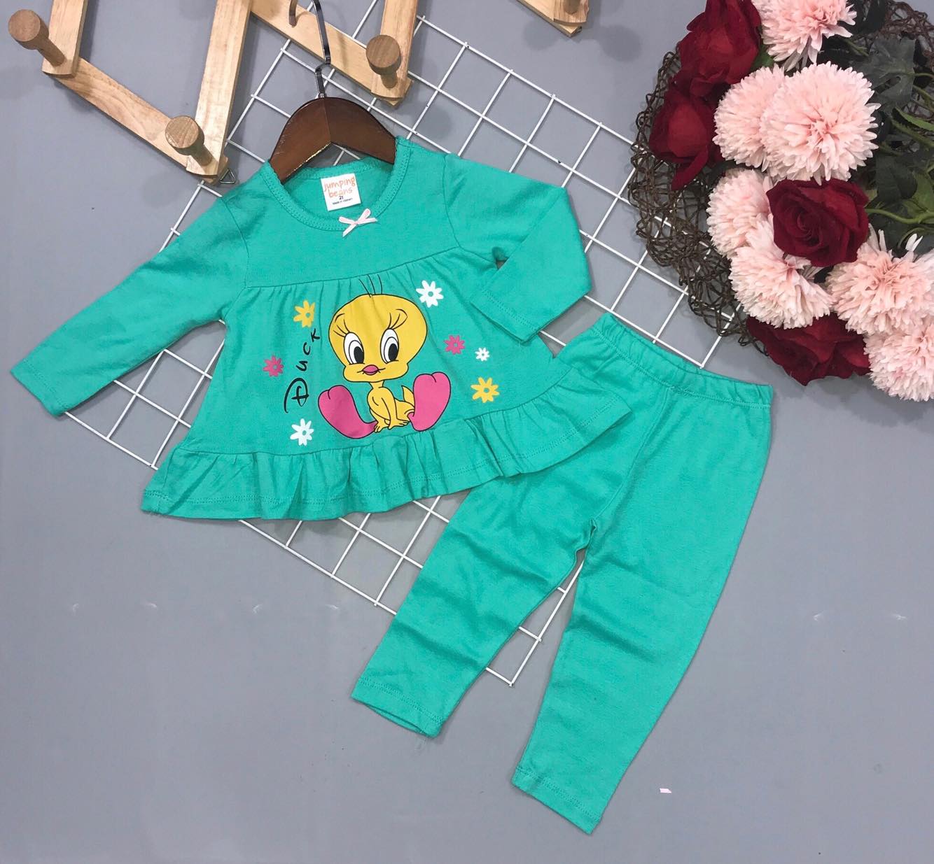 Bộ Quần Áo dài tay cao cấp cho Bé Gái 8-20kg- Thời trang bé gái