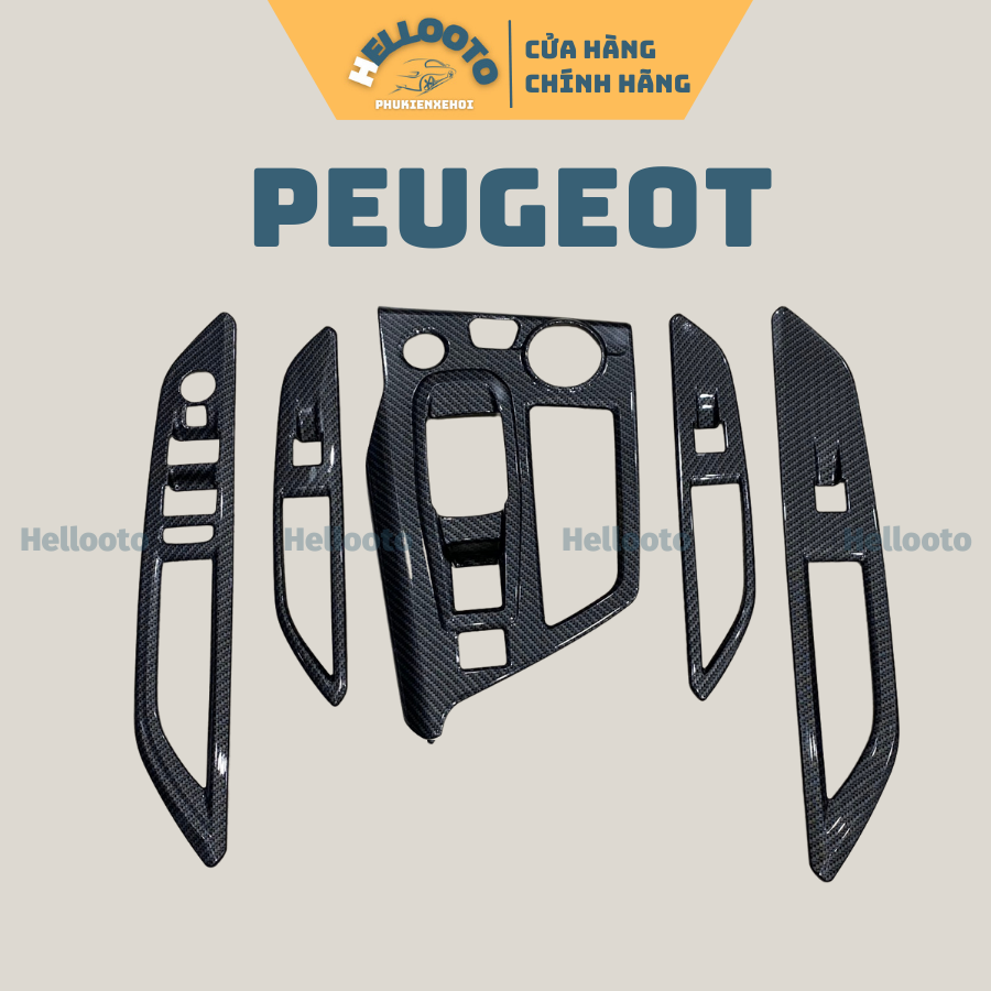 Ốp nội thất vân carbon peugeot 5008, peugeot 3008/5008 cao cấp - 5 chi tiết + tặng kèm keo tăng dính