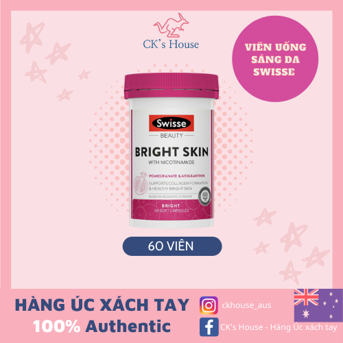 Viên uống trắng da Swisse Bright Skin 60 viên