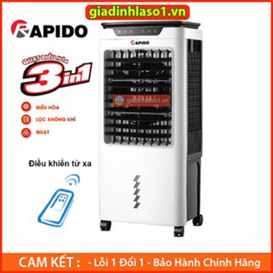 [Cam kết chính hãng] Máy làm mát không khí RAPIDO công suất 168W tặng kèm 4 đá khô bảo hành 12 tháng