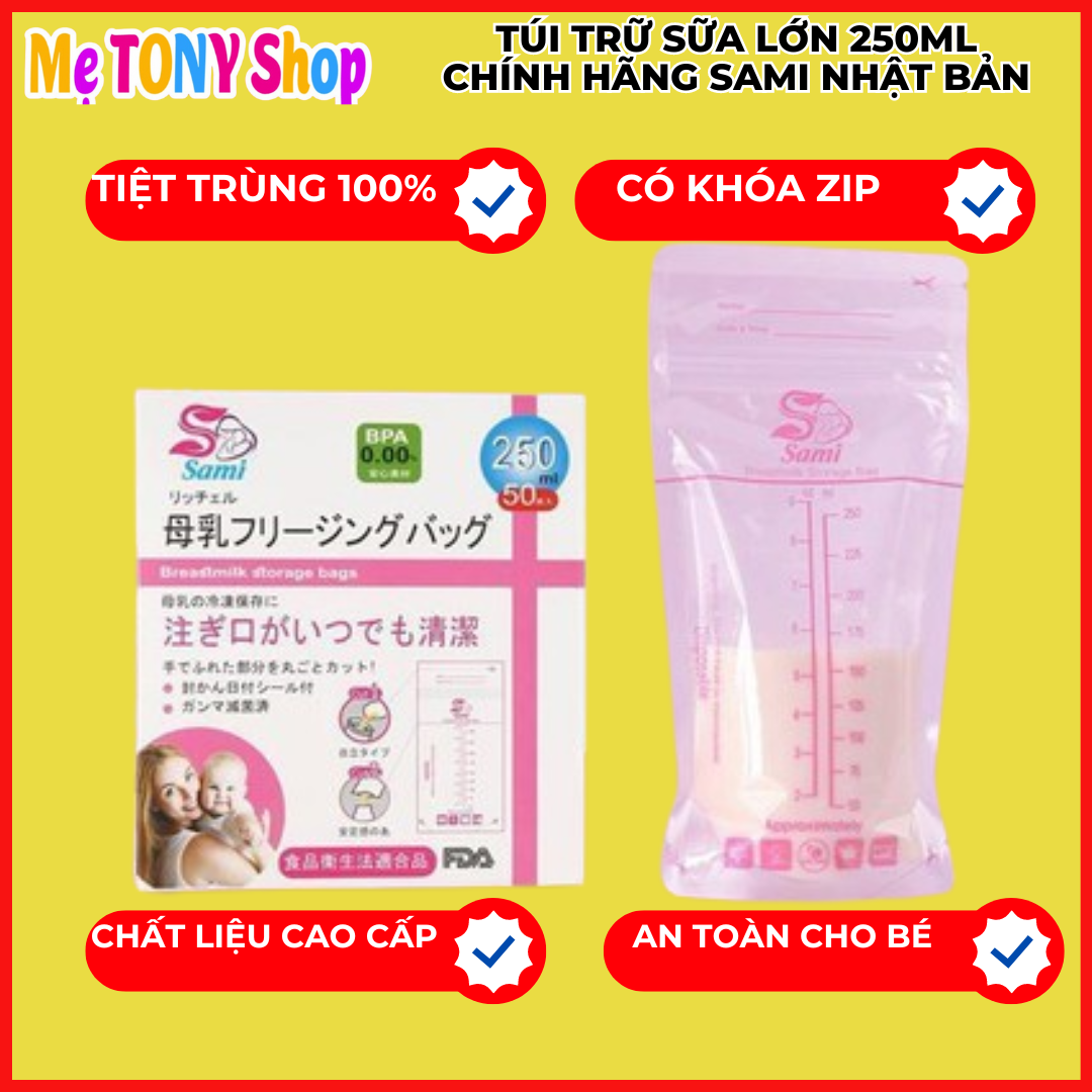   Đạt Chuẩn Quốc Tế  Túi Trữ SAMI NHẬT BẢN Chính Hãng 250ml  Đã Tiệt Trùng 100%  