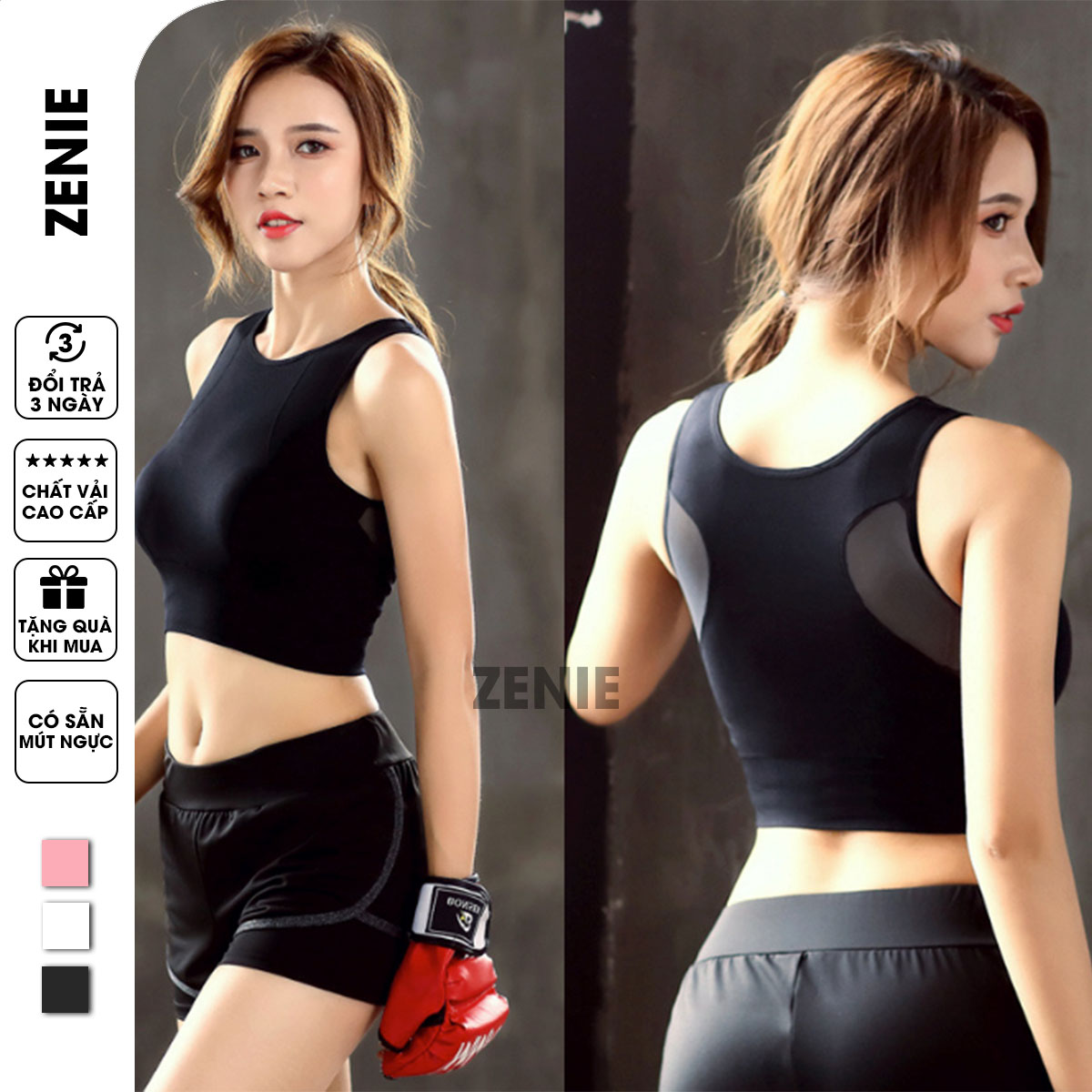 Áo Ngực Tập Gym Định Hình Khuôn Ngực & Tôn Vai Có lót ngực Form Dáng Quyến Rũ A17