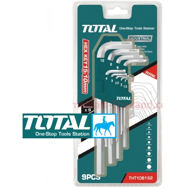 Bộ 9 lục giác đầu bằng 1.5-10mm total chính hãng tht106191