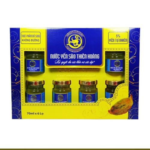 HOT SALE Nước Yến Nguyên Chất Thiên Hoàng Không Đường 15  (6 lọ x70ml) kèm túi giấy