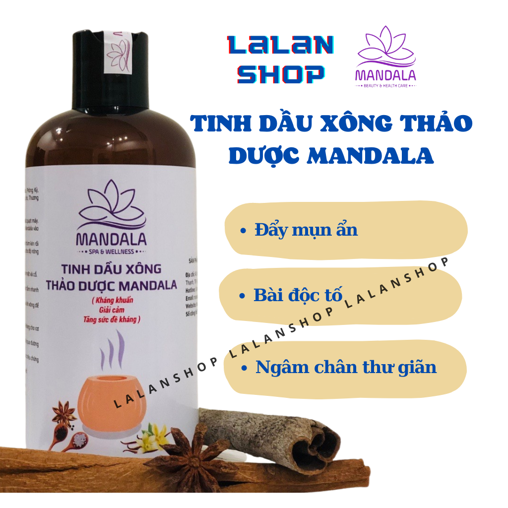 Tinh dầu xông thảo dược, tinh dầu thảo dược xông mặt giúp tăng cường sức đề kháng mandala 300ml - lalan shop