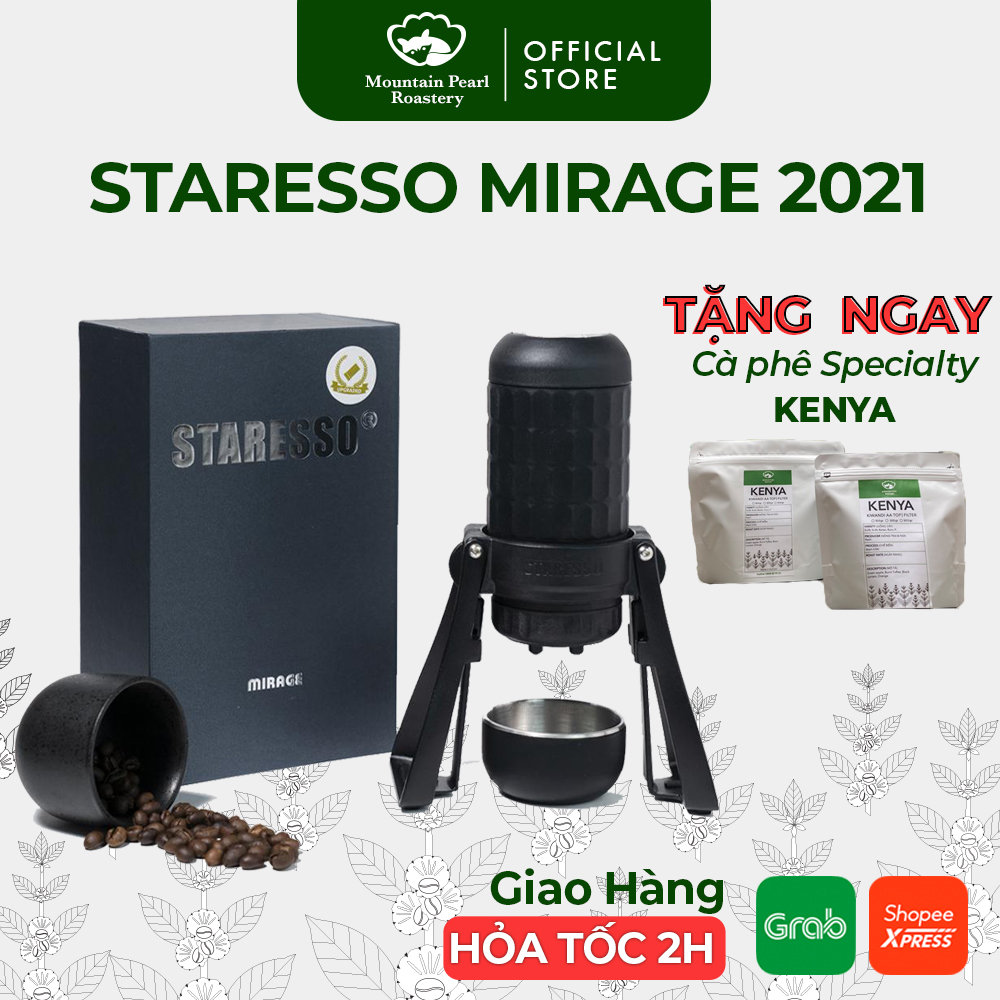 Dụng cụ pha cafe cầm tay cao cấp staresso pro - mountain pearl roastery | bảo hành 1 năm