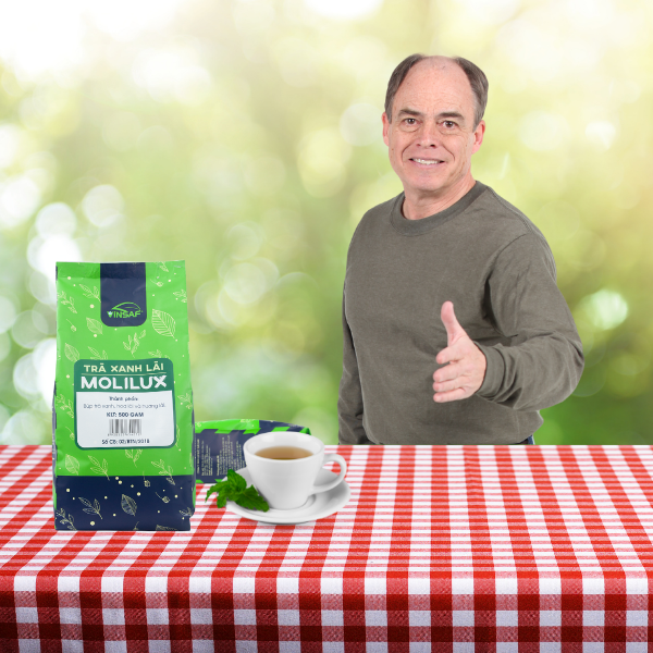 Trà xanh hoa lài Vinsaf thơm dịu hậu ngọt thanh lọc, giải độc cơ thể - gói 500gram.